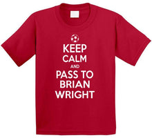 Load image into Gallery viewer, Brian Wright Keep Calm Pass To New England Soccer T Shirt - image_b1f54cc9-91bc-4b9f-865d-35d5fc758b22