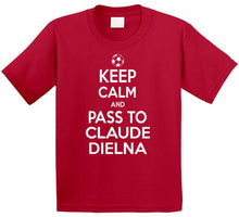 Load image into Gallery viewer, Claude Dielna Keep Calm Pass To New England Soccer T Shirt - image_b5b3bd92-6b06-4152-89a8-7997e2d6189f