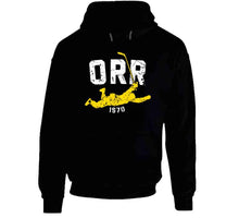 Load image into Gallery viewer, Bobby Orr Score And Soar Distressed Boston Hockey Fan T Shirt - image_b74f4c36-9422-40df-80fc-fdbdac7ca33c