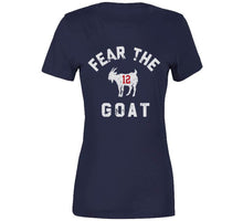Load image into Gallery viewer, Fear The Goat Tom Brady New England Football Distressed T Shirt - image_c0f822e4-8840-4298-906e-a3525adf438c