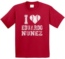 Load image into Gallery viewer, Eduardo Nunez I Heart Boston Baseball Fan T Shirt - image_c5b20a89-af8f-45a0-b578-f2e5c85e9ca3