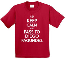 Load image into Gallery viewer, Diego Fagundez Keep Calm Pass To New England Soccer T Shirt - image_cbc98ae2-e2ac-4512-abc8-d8951da964f9