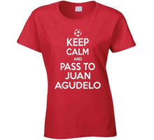 Load image into Gallery viewer, Juan Agudelo Keep Calm Pass To New England Soccer T Shirt - image_e4c85c23-66c6-4054-83f6-b1195b29513f