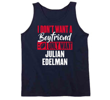 Load image into Gallery viewer, Julian Edelman Boyfriend New England Football Fan T Shirt - image_f0a430cb-de70-451f-994c-9af5b30a190a