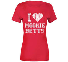 Load image into Gallery viewer, Mookie Betts I Heart Boston Baseball Fan T Shirt - image_f83a505b-6ac6-4d47-9e2d-76970881c539
