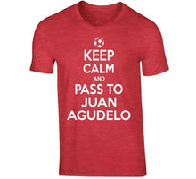 Load image into Gallery viewer, Juan Agudelo Keep Calm Pass To New England Soccer T Shirt - image_fd43718e-d46c-444c-b004-9e4bb9c347ee
