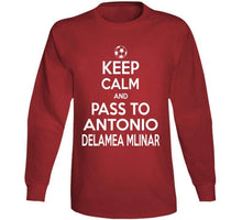 Load image into Gallery viewer, Antonio Delamea Mlinar Keep Calm Pass To New England Soccer T Shirt - image_ff52b5f0-8b8f-4422-b683-bfde4c03dc27